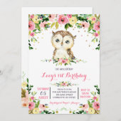 owl birthday invitation (Front/Back)