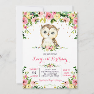 owl birthday invitation
