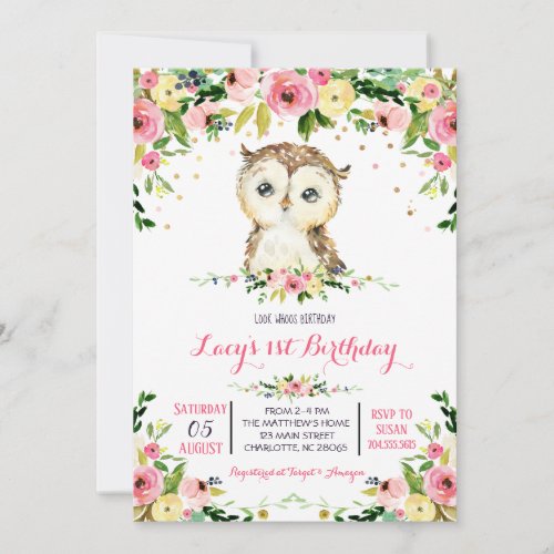 owl birthday invitation