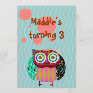 owl birthday invitation party