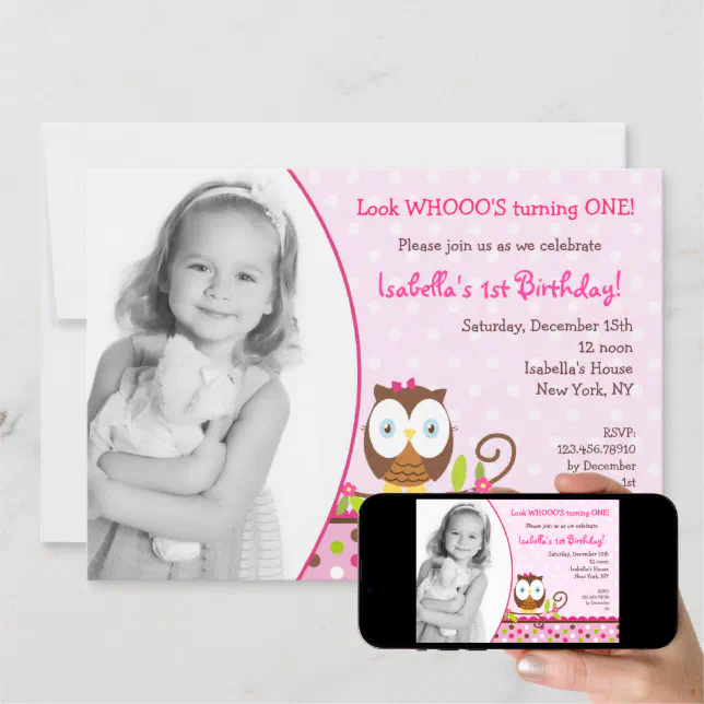 Owl Birthday Invitations Zazzle