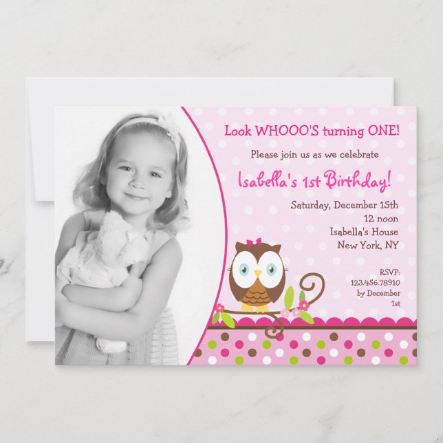 Owl Birthday Invitations (Front)