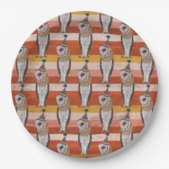 Owl Birthday Paper Plates by Greyszoo at Zazzle