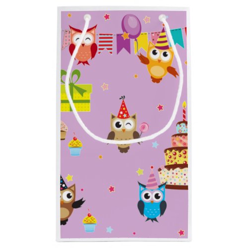 owl birthday party cake cute small gift bag