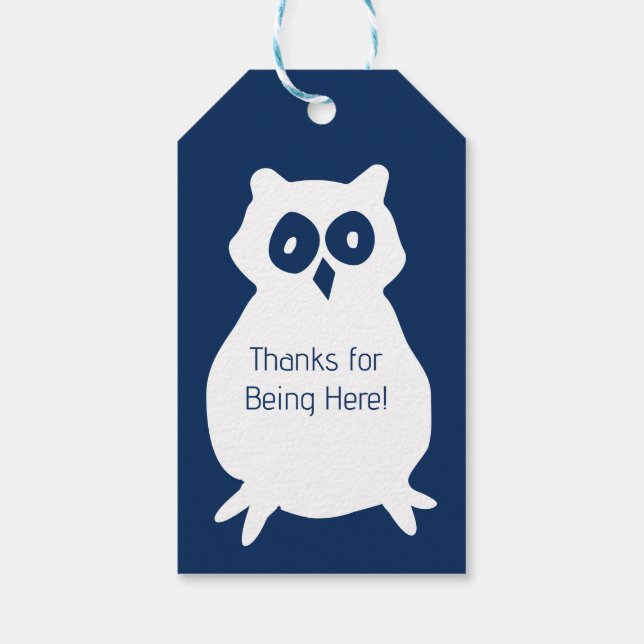 Owl Birthday Party Gift Tags (Back)
