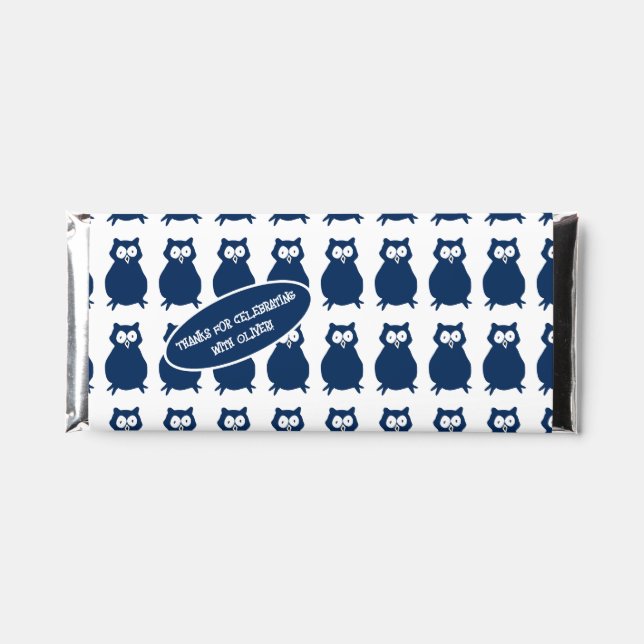 Owl Birthday Party Hershey Bar Favors (Front)