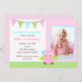Owl Birthday Party Invitation (Front/Back)
