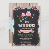 Owl birthday party invitation (Front/Back)