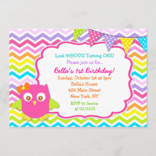 Owl Birthday Party Invitations