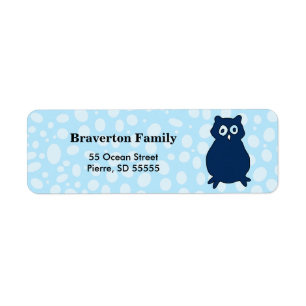 Owl Birthday Party Label