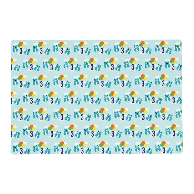 Owl Birthday Placemat (Front)