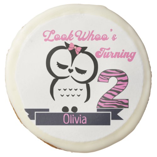 Owl Birthday Sugar Cookie