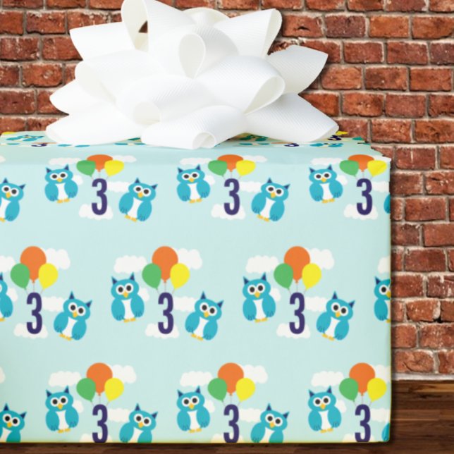 Owl Birthday Wrapping Paper (Creator Uploaded)