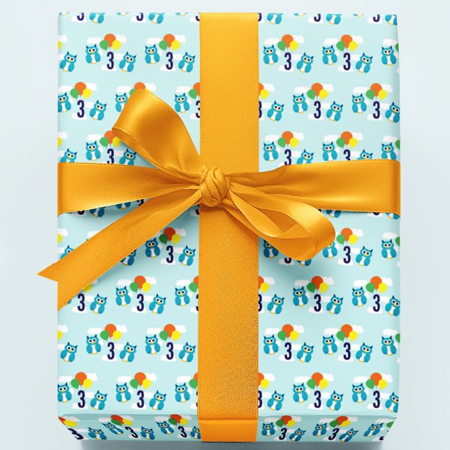 Owl Birthday Wrapping Paper Sheets (Creator Uploaded)