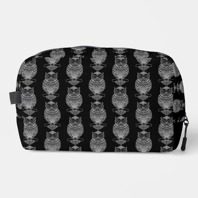 Owl (black) - Dopp Kit (Front)