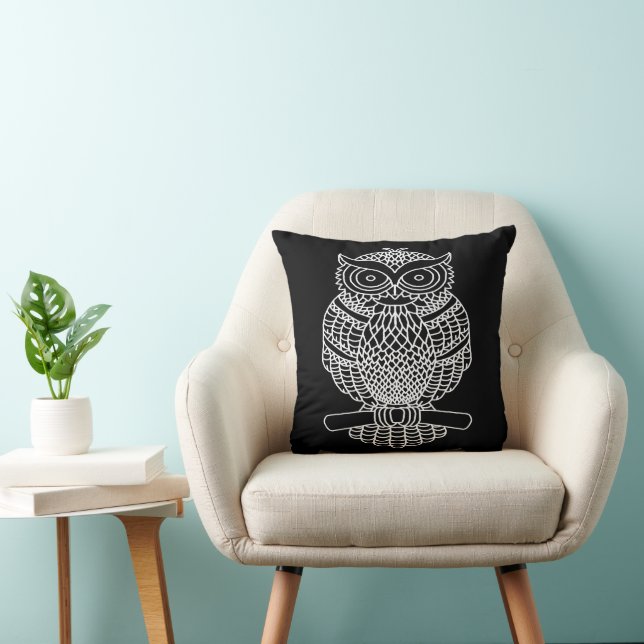 Owl (black) - Pillow (Chair)
