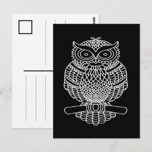 Owl (black) - Postcard
