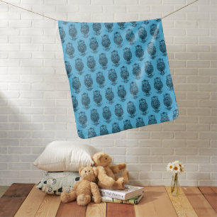 Owl (blue) - Baby Blanket