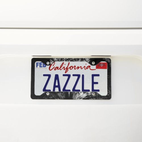 Owl blue eyes license plate frame