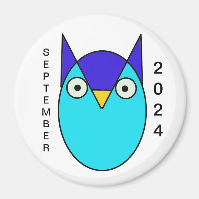 Owl, blue magnet (Front)