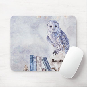 Owl & Books Mouse Pad