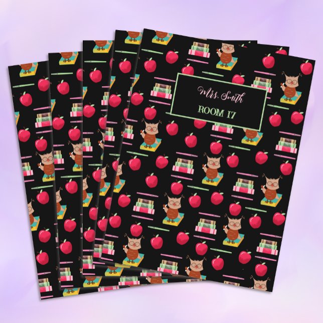 Owl , Books , Red Apple , Teacher Pocket Folder (Creator Uploaded)