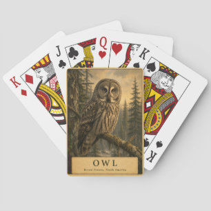 Owl Boreal Forest VINTAGE Poker Cards