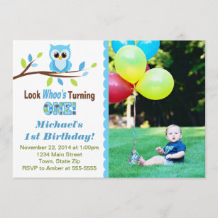 Owl 1st Birthday Invitations | Zazzle