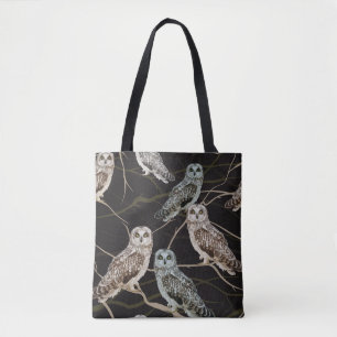 Owl Branch: Solitary Bird Perch. Tote Bag