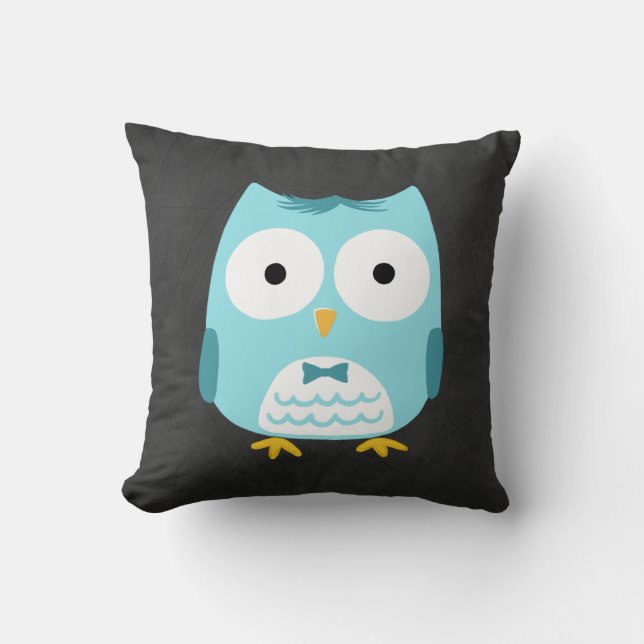 Owl Bride and Groom - Double Sided Throw Pillow (Front)