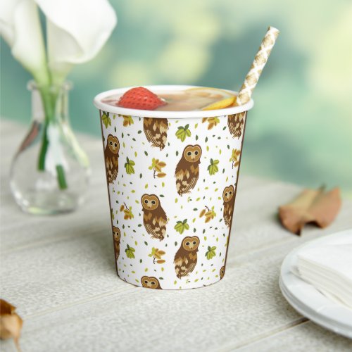 Owl Brown Paper Cup