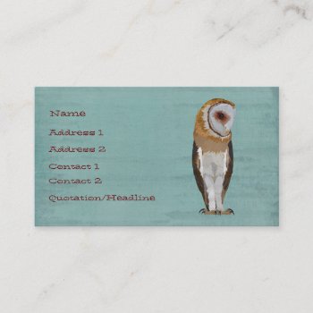 Owl Business Card by Greyszoo at Zazzle