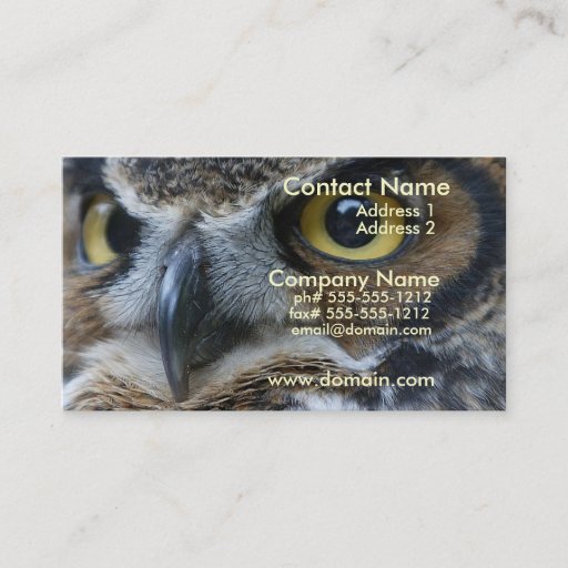 Customizable Owl Business Card