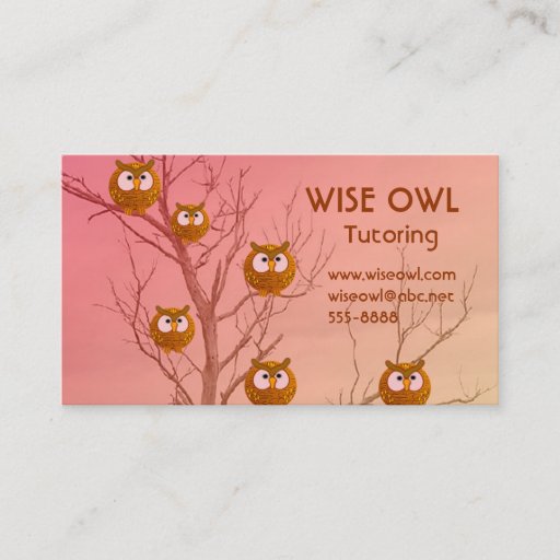 Customizable Owl Business Cards