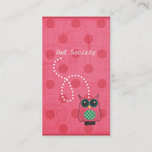 Customizable Owl Business Cards