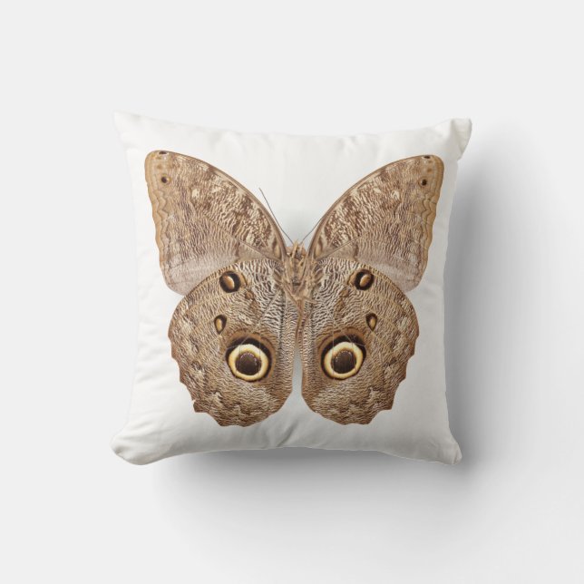 Owl Butterfly Throw Pillow (Front)