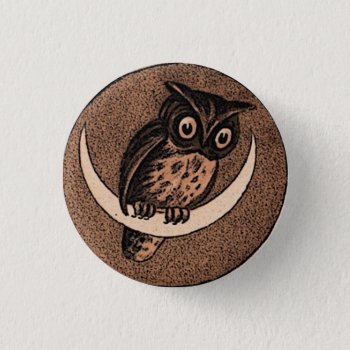 Owl Button by LadyLovelace at Zazzle