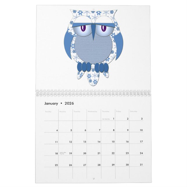 Owl Calendar (Jan 2026)