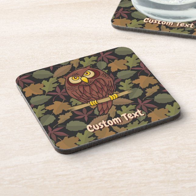 Owl Cartoon Beverage Coaster (Left Side)
