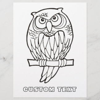 Owl Cartoon Coloring Book Page