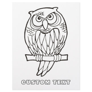 Owl Cartoon Coloring Book Page