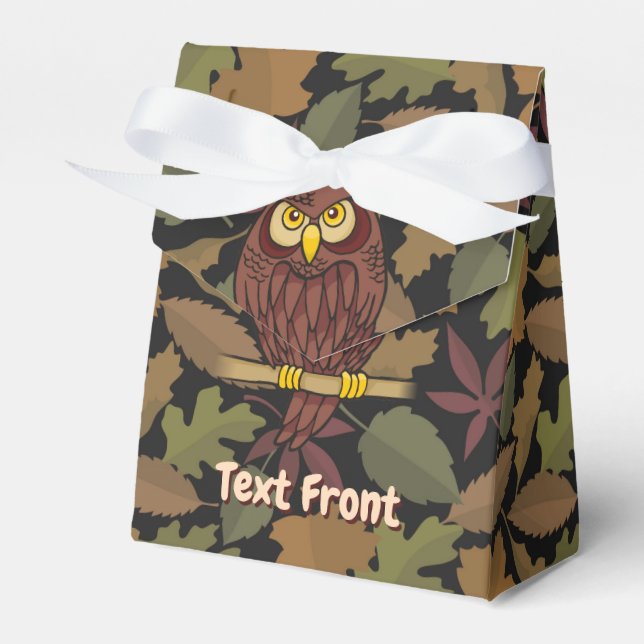 Owl Cartoon Favor Box (Front Side)