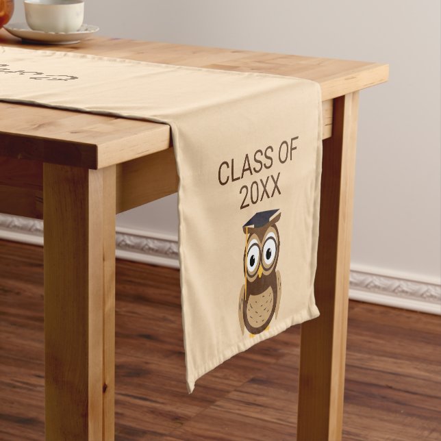 Owl Cartoon Graduation Table Runner (In Situ)