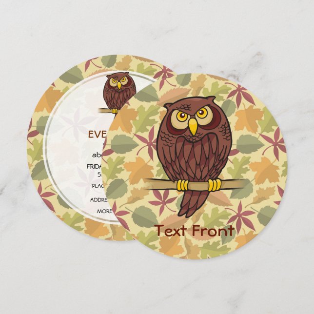 Owl Cartoon Invitation (Front/Back)