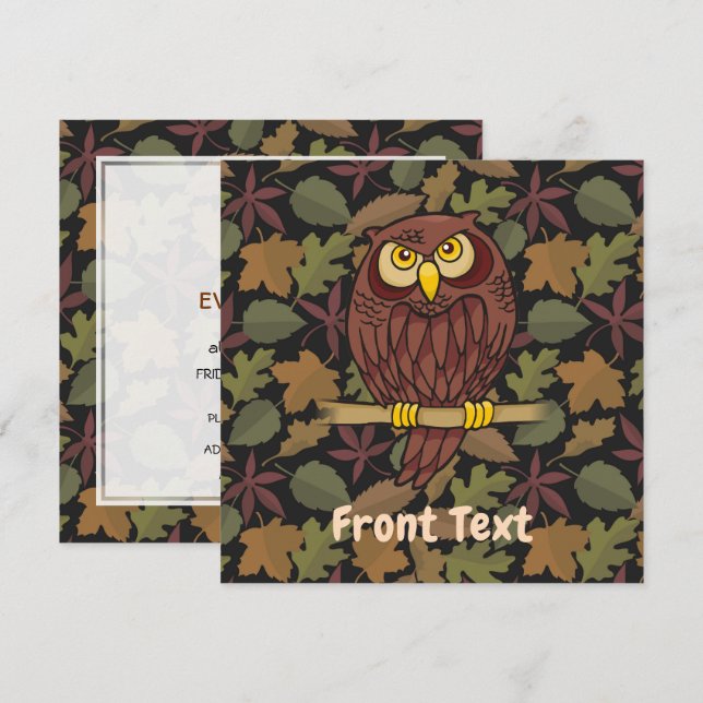 Owl Cartoon Invitation (Front/Back)