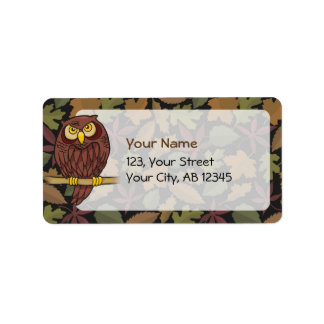 Owl Cartoon Label