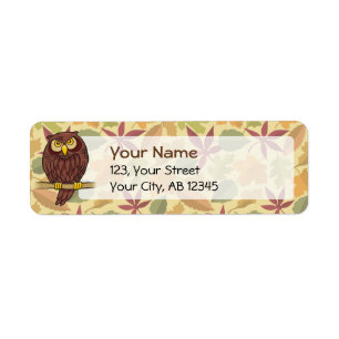 Owl Cartoon Label