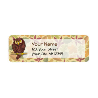 Owl Cartoon Label