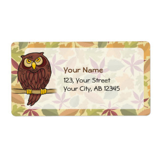 Owl Cartoon Label