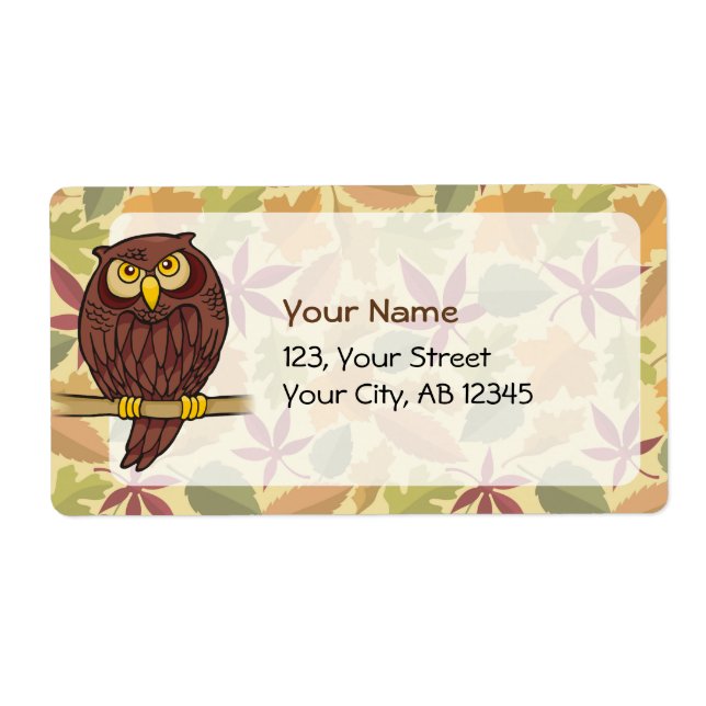 Owl Cartoon Label (Front)